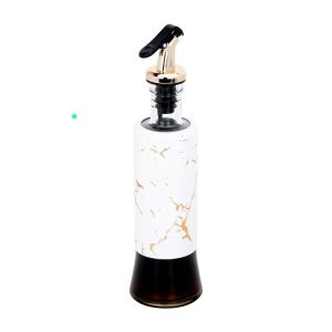 320 ml Marble Glass Oil & Vinegar Bottle (White / Black)