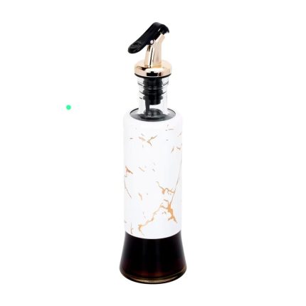 320 ml Marble Glass Oil & Vinegar Bottle (White / Black)