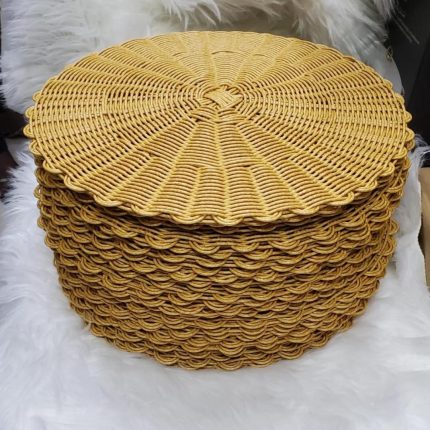 Handmade Rattan Woven Table Mats (Water-Resistant & Oil-Proof) – Set of 6