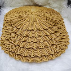 Handmade Rattan Woven Table Mats (Water-Resistant & Oil-Proof) – Set of 6