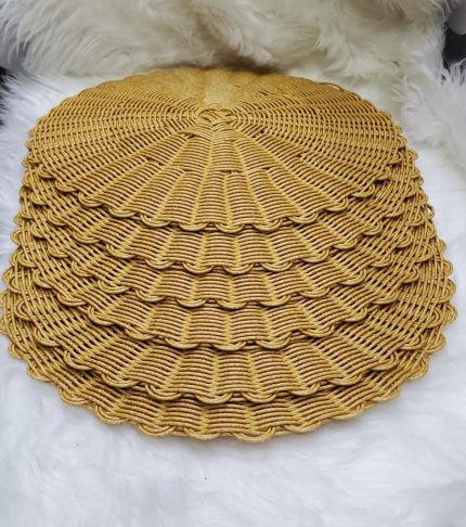 Handmade Rattan Woven Table Mats (Water-Resistant & Oil-Proof) – Set of 6