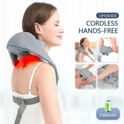 Cordless Neck & Back Massager – Rechargeable Deep Tissue 5D Kneading with Heat
