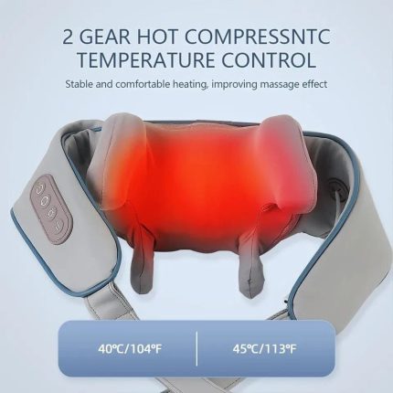 Cordless Neck & Back Massager – Rechargeable Deep Tissue 5D Kneading with Heat