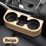 Car Cup Holder with Phone Holder & Double Side Holders – High Quality Leather Cover