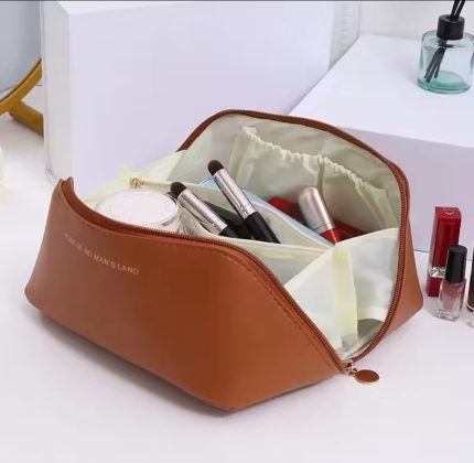 Large Capacity Cosmetic Bag Makeup Organizer – Black / Pink / Brown / Cream