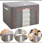 100L Zipped Storage Box / Wardrobe Organiser – Grey, Navy Blue & Beige