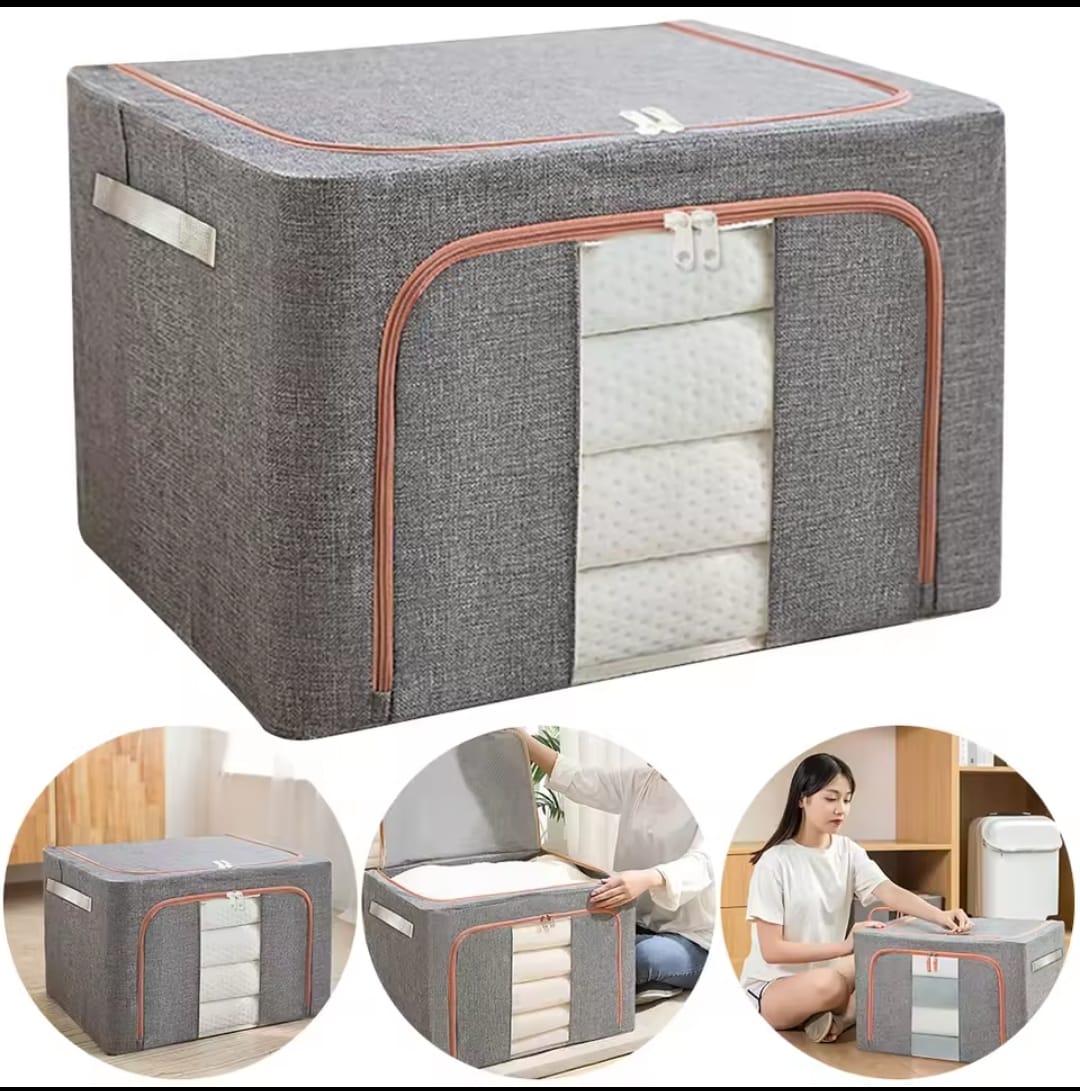 100L Zipped Storage Box / Wardrobe Organiser – Grey, Navy Blue & Beige 100L Zipped Storage Box / Wardrobe Organiser – Grey, Navy Blue & Beige