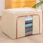 100L Zipped Storage Box / Wardrobe Organiser – Grey, Navy Blue & Beige