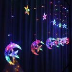 Christmas Santa Fairy Window Led Lights – 10 m Multi-Colour Curtain Lights with Santa Decors