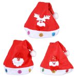 Kids Christmas Hats with Light Velvet Material