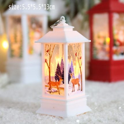 Santa Claus & Snowman Lantern Light – Vintage LED Night Lamp Warm White Battery Powered
