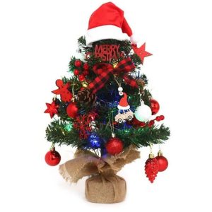 45 cm High Table‑Top Potted Christmas Tree with Inbuilt Lights & Decorations