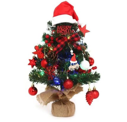 45 cm High Table‑Top Potted Christmas Tree with Inbuilt Lights & Decorations