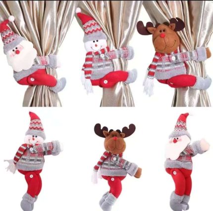 Christmas Curtain Buckles – Santa, Snowman & Reindeer Set