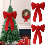 2pcs Christmas Decorative Bows