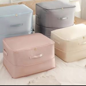 Large Compression Duvet Bag – Ultra Space‑Saving Vacuum Storage Organizer (Pink / Grey / Light Blue)