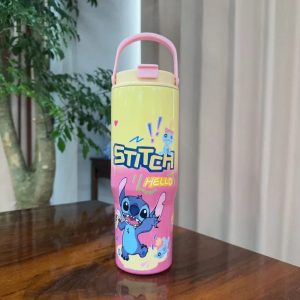 Customized Cartoon Character (Stitch) Stainless Steel Insulated Tumbler with Portable Handle
