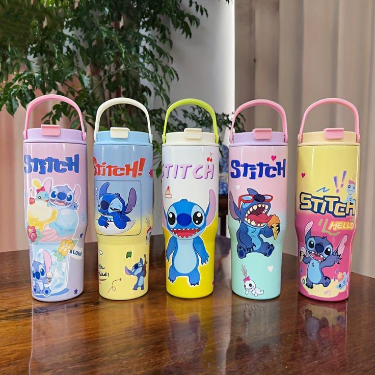 Customized Cartoon Character (Stitch) Stainless Steel Insulated Tumbler with Portable Handle Customized Cartoon Character (Stitch) Stainless Steel Insulated Tumbler with Portable Handle