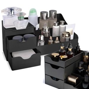 Desktop Cosmetic Cologne Organizer – Acrylic Vanity Storage Box