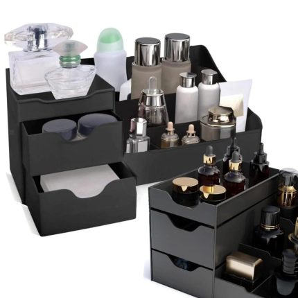 Desktop Cosmetic Cologne Organizer – Acrylic Vanity Storage Box