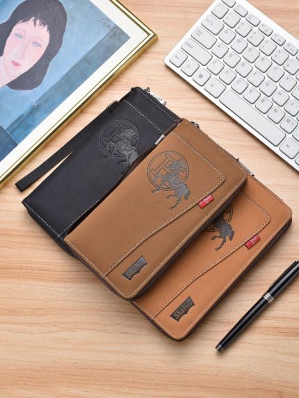 High Quality Long Leather Wallet – Multi Card Holder (20×3×12 cm)