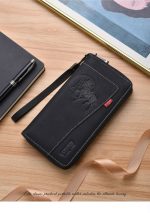 High Quality Long Leather Wallet – Multi Card Holder (20×3×12 cm)