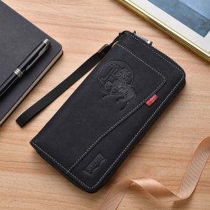 High Quality Long Leather Wallet – Multi Card Holder (20×3×12 cm)