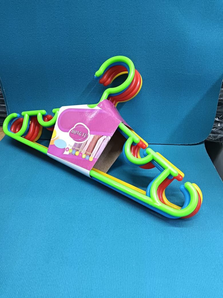 5pcs Kids Multipurpose Hangers – Strong Durable Plastic (Mixed Colours)