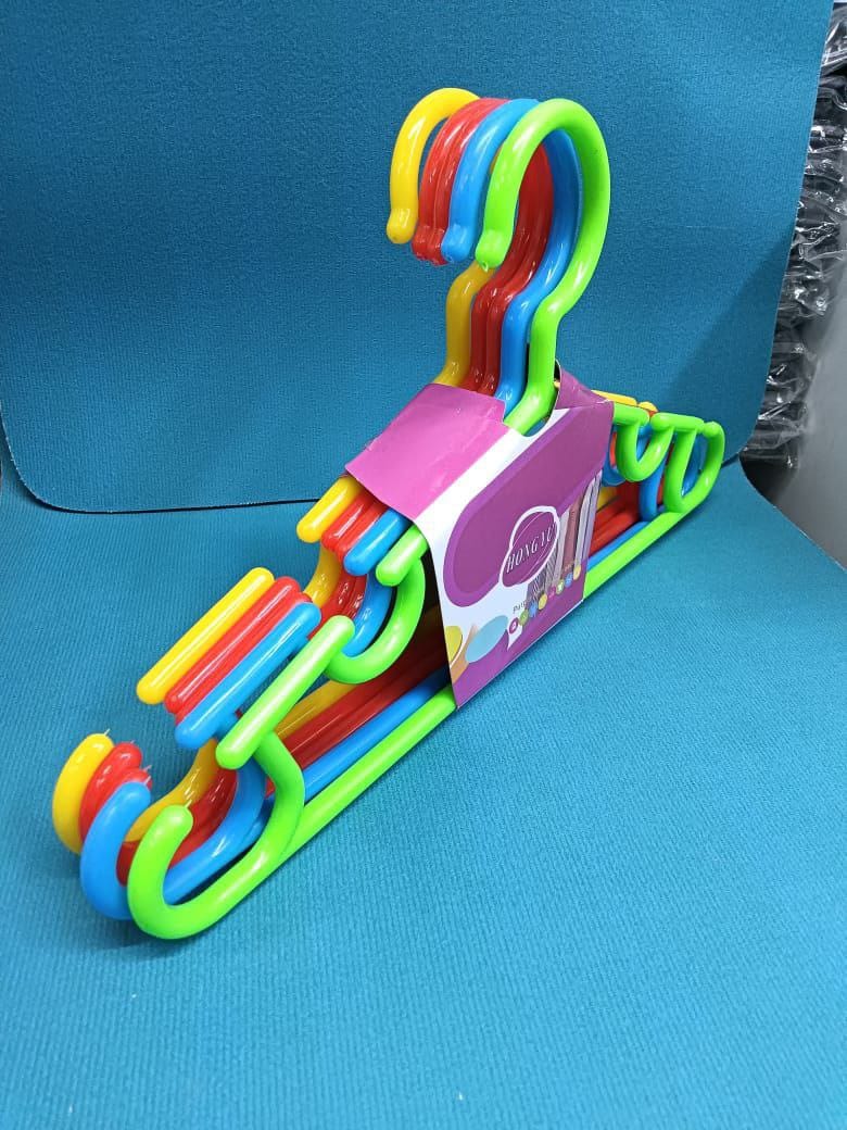 5pcs Kids Multipurpose Hangers – Strong Durable Plastic (Mixed Colours)