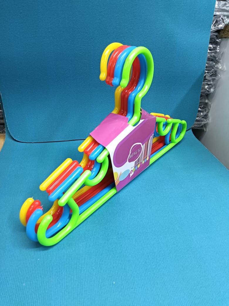 5pcs Kids Multipurpose Hangers – Strong Durable Plastic (Mixed Colours)