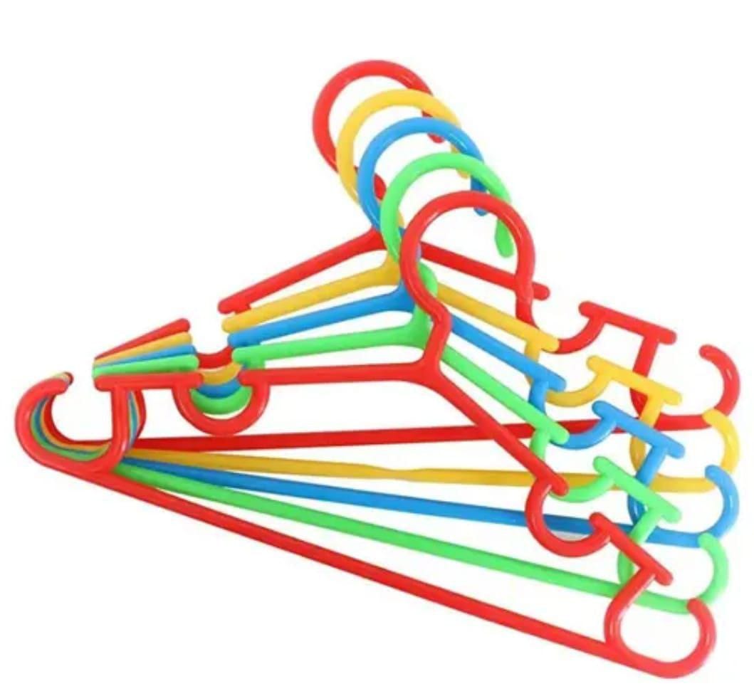 5pcs Kids Multipurpose Hangers – Strong Durable Plastic (Mixed Colours)