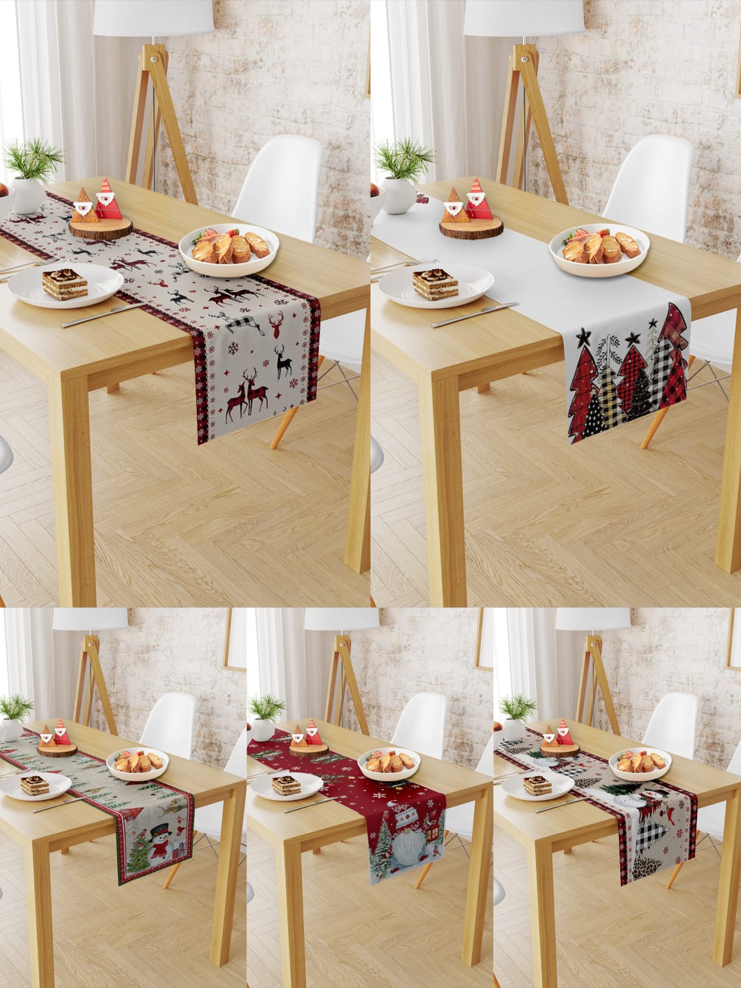 Christmas Themed Table Runner 33×233 cm – Elegant Long Festive Linen