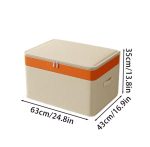 Canvas Quilt Clothing Storage Organizer (Beige, Foldable, 63 × 43 × 35 cm)