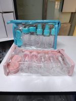 10‑Piece Refillable Travel Lotion Bottle Kit (Blue & Pink)
