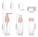 10‑Piece Refillable Travel Lotion Bottle Kit (Blue & Pink)