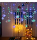 4 M LED Christmas Curtain Light Garland – White Snowflake String Lights