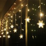 4 M LED Christmas Curtain Light Garland – White Snowflake String Lights