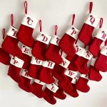 Knit Monogram Christmas Socks & Red Snowflake Tree Pendant Gift Set