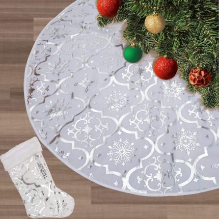 Premium Quality Christmas Tree Skirt & Socks Set
