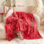 Christmas Fleece Throw Blanket – Soft Flannel 100 × 180 cm
