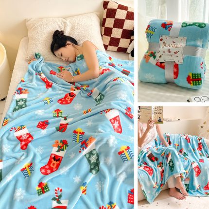 Christmas Fleece Throw Blanket – Soft Flannel 100 × 180 cm