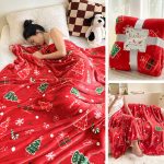 Christmas Fleece Throw Blanket – Soft Flannel 100 × 180 cm