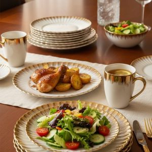 Ceramic Shell 24‑Piece Dinner Set