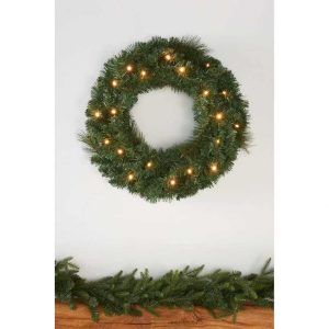 Prelit Wreath Christmas Decoration – 38 cm LED Holiday Wreath