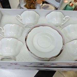 12pcs European Tea Set – 6 Cups & 6 Saucers