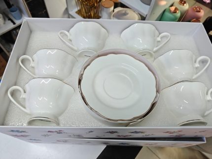 12pcs European Tea Set – 6 Cups & 6 Saucers