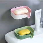 Wall Mounted Soap Dish – Removable Drain Tray (Pink‑White / All Pink / Green)