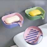 Wall Mounted Soap Dish – Removable Drain Tray (Pink‑White / All Pink / Green)