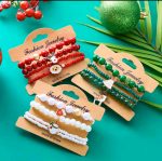 Christmas Themed Bracelets – 4‑Pack Festive Beaded Bracelet Set