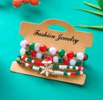 Christmas Themed Bracelets – 4‑Pack Festive Beaded Bracelet Set